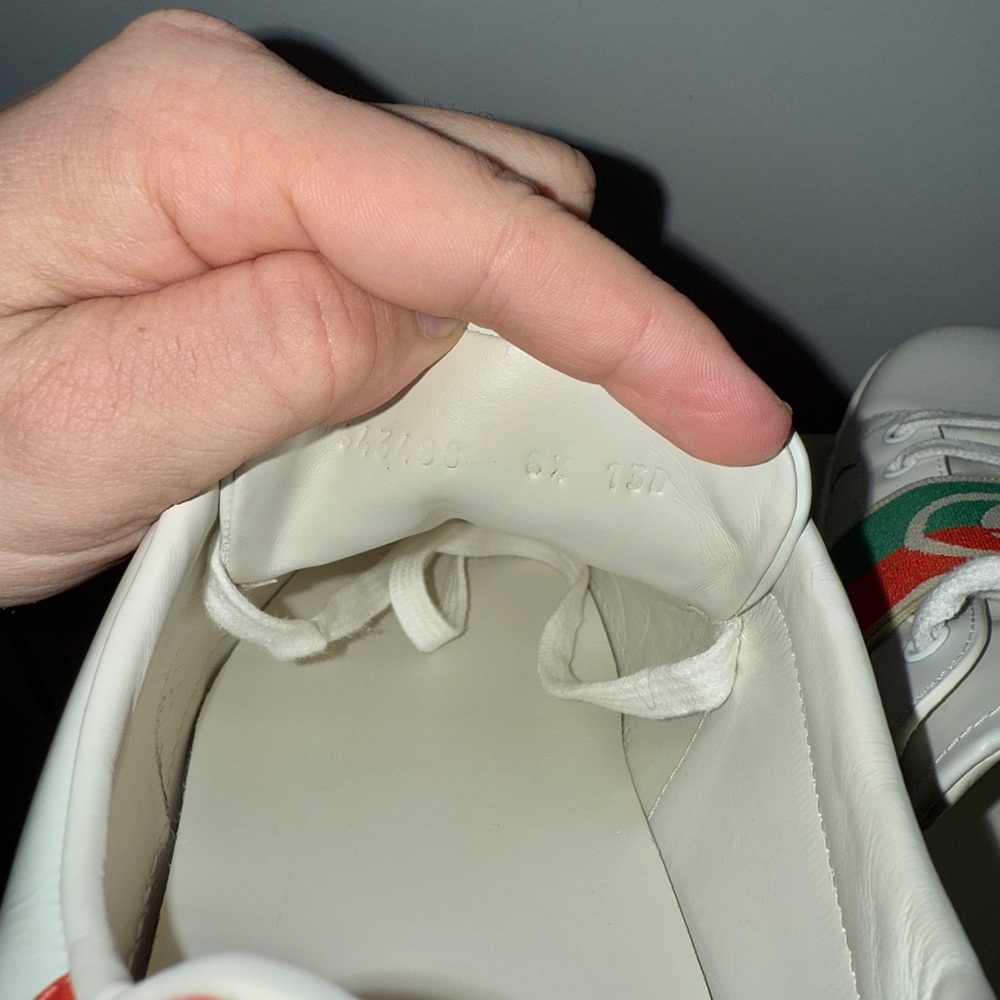Gucci White Sneakers with Red and Green Stripes - Picture 5 of 5